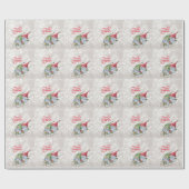 メリークリスマス、グリッター《写真》ぼけ味、かわいい格言スリー ラッピングペーパー (フラット)