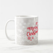 メリークリスマス,グリッター《写真》ぼけ味,かわいい格言 コーヒーマグカップ (左)