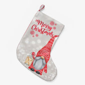 メリークリスマス，グリッター《写真》ぼけ味，かわいい格言 スモールクリスマスストッキング (正面 (吊り時))