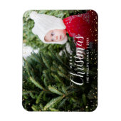 メリークリスマス |グリッツフェイクグリッターフォトオーバーレイ マグネット (縦)