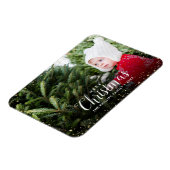 メリークリスマス |グリッツフェイクグリッターフォトオーバーレイ マグネット (左側)