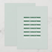 メリークリスマス、グリーンクリスマスアート、休日 サンキューカード (正面/裏面)