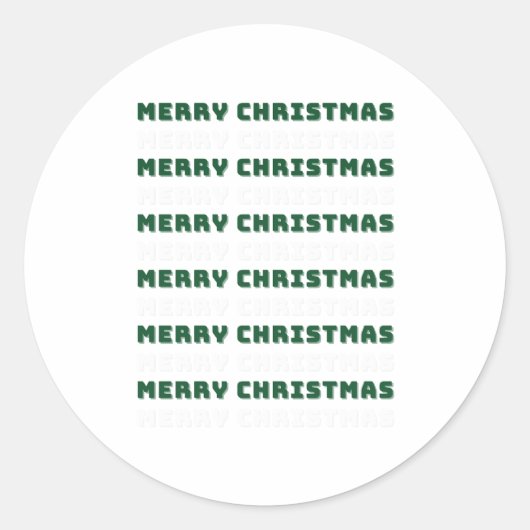メリークリスマス、グリーンクリスマスアート、休日 ラウンドシール (正面)