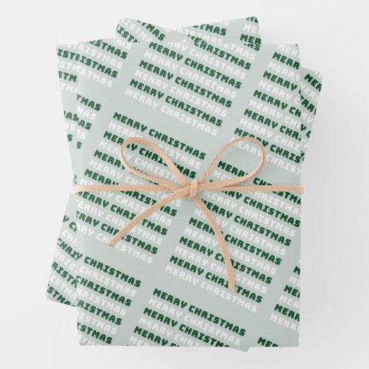 メリークリスマス、グリーンクリスマスアート、休日 ラッピングペーパーシート (インサイチュ)