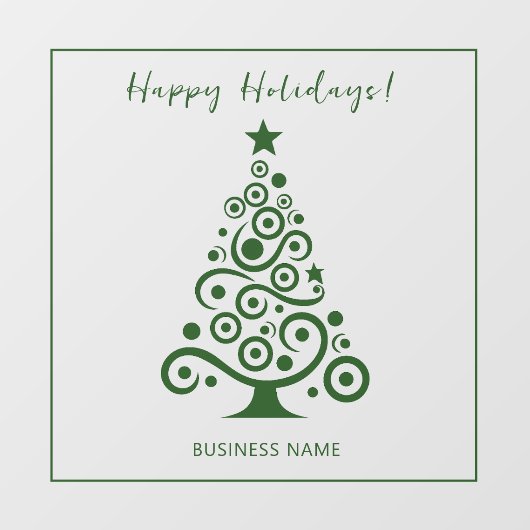 メリークリスマス グリーンクリスマスツリーの装飾 ウィンドウサイン (シート)