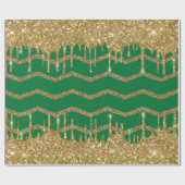 メリークリスマス – グリーングリッター ラッピングペーパー (フラット)