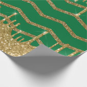 メリークリスマス – グリーングリッター ラッピングペーパー (角)