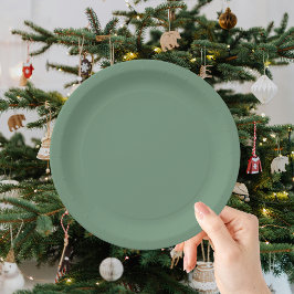 メリークリスマス グリーン ペーパープレート
