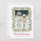 メリークリスマス グリーン 水彩写真 シーズンカード (正面)