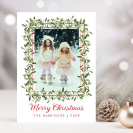 メリークリスマス グリーン 水彩写真 シーズンカード