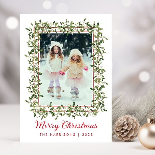 メリークリスマス グリーン 水彩写真 シーズンカード
