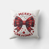 メリークリスマス・コケット・レッド・プレイド クッション (裏面)