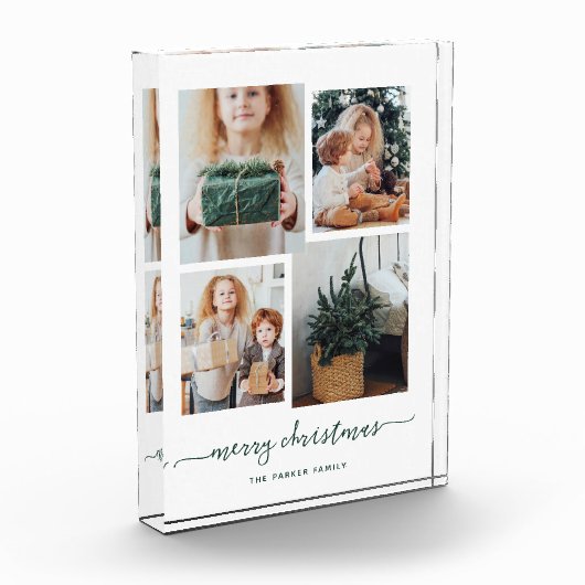 メリークリスマス |コラージュモダン4枚のフォトブロック フォトブロック (左)