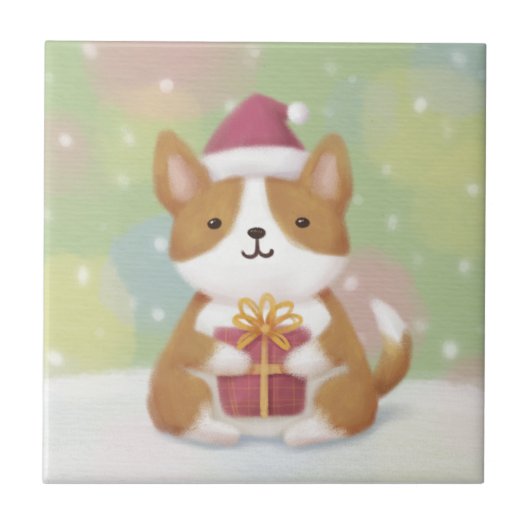 メリークリスマス:コルギイラストレーションアート タイル (正面)