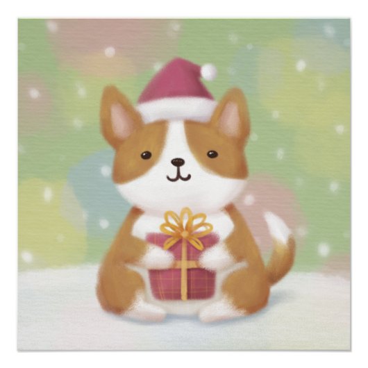 メリークリスマス：コルギイラストレーションアート ポスター (正面)