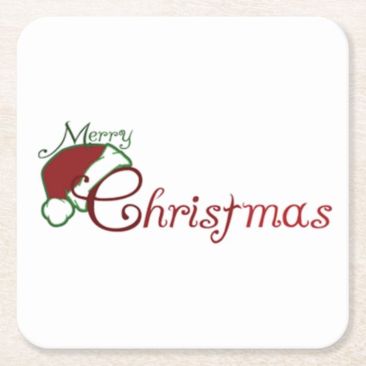 **メリークリスマス**コースター スクエアペーパーコースター (正面)