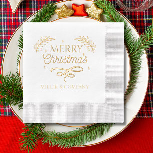メリークリスマス コーポレートネームスクリプト 箔ナプキン