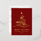 メリークリスマス　コーポレート　グリーティング　ゴールド 箔シーズンポストカード (正面/裏面)