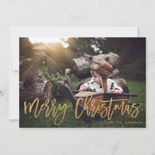 メリークリスマス ゴールドラメ スクリプト 写真 (正面)