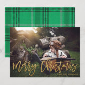メリークリスマス ゴールドラメ スクリプト 写真 (正面/裏面)