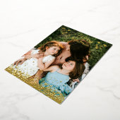 メリークリスマス ゴールド グリーン ボタニカル フレーム  フォイル H 箔シーズンカード (回転した状態)