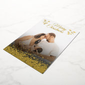 メリークリスマス ゴールド グリーン ボタニカル フレーム 箔シーズンカード (回転した状態)