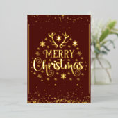 メリークリスマス ゴールド レッド 箔シーズンカード (立ち正面)