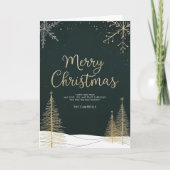 メリークリスマス ゴールド 折りたたみ クリスマスカード (正面)