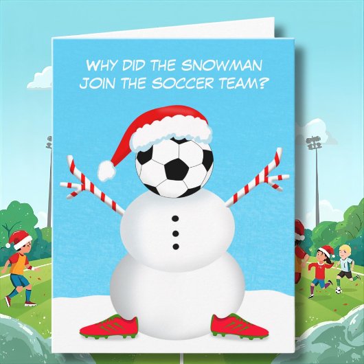 メリークリスマス サッカー スノーマン ジョーク カード