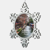 メリークリスマス!サンアントニオTXリバーウォークオーナメント スノーフレークピューターオーナメント (右)