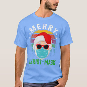 メリークリスマス サンタがマスクを着用したクリスマスプレゼント, Tシャツ