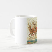 メリークリスマス（サンタとトナカイ） コーヒーマグカップ (正面左)