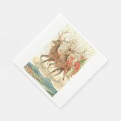 メリークリスマス（サンタとトナカイ） スタンダードランチョンナプキン (角)