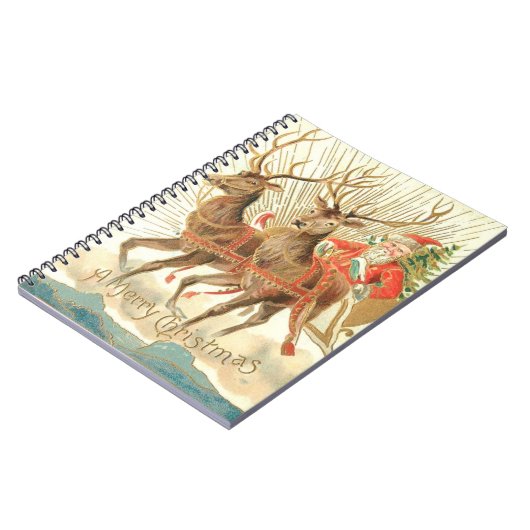 メリークリスマス(サンタとトナカイ) ノートブック (左側)