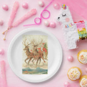 メリークリスマス（サンタとトナカイ） ペーパープレート (パーティー)