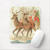 メリークリスマス（サンタとトナカイ） マウスパッド (マウス)