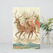 メリークリスマス(サンタとトナカイ) 便箋 (スタンド正面)