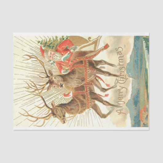 メリークリスマス（サンタとトナカイ） 薄葉紙 (正面)