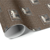 メリークリスマス – サンタとムース – ブラウン ラッピングペーパー (ロールコーナー)