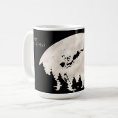 メリークリスマス サンタのそり トナカイ 満月 コーヒーマグカップ (正面左)