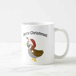 メリークリスマス! サンタのウズラ コーヒーマグカップ