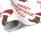 メリークリスマス-サンタのブーツ(白の背部) ラッピングペーパー (ロールコーナー)