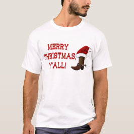 メリークリスマス-サンタのブーツ(白の背部) Tシャツ