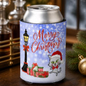 メリークリスマス | サンタの帽子をかぶった面白い猫 缶クーラー