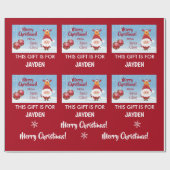 メリークリスマス、サンタクロースからの贈り物、ルドルフ ラッピングペーパー (フラット)