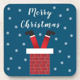 メリークリスマス・サンタクロースが煙突に突き刺さった コースター