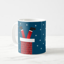 メリークリスマス・サンタクロースが煙突に突き刺さった コーヒーマグカップ
