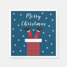 メリークリスマス・サンタクロースが煙突の赤に染まった スタンダードカクテルナプキン