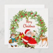 メリークリスマス・サンタクロースとミセス・クロース シーズンカード (正面/裏面)