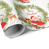 メリークリスマス・サンタクロースとミセス・クロース ラッピングペーパー (ロールコーナー)